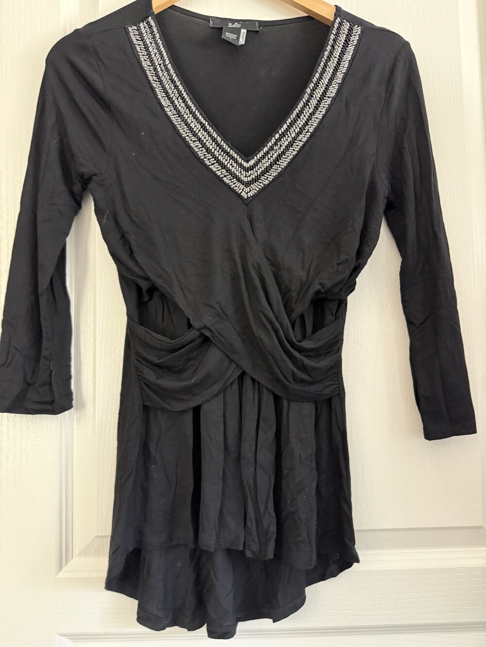 Rain Black V-neck wrap dress